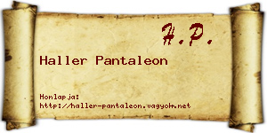 Haller Pantaleon névjegykártya